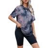 imageSOLY HUX Womens Tie Dye Shirt Short Sleeve Round Neck Tees Casual T Shirts Summer TopsMulti Pink Tie Dye
