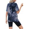 imageSOLY HUX Womens Tie Dye Shirt Short Sleeve Round Neck Tees Casual T Shirts Summer TopsMulti Pink Tie Dye