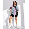 imageSOLY HUX Womens Tie Dye Shirt Short Sleeve Round Neck Tees Casual T Shirts Summer TopsMulticoloured Letter Print