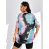 imageSOLY HUX Womens Tie Dye Shirt Short Sleeve Round Neck Tees Casual T Shirts Summer TopsMulticoloured Letter Print