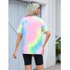 imageSOLY HUX Womens Tie Dye Shirt Short Sleeve Round Neck Tees Casual T Shirts Summer TopsMulticoloured Pink Tie Dye