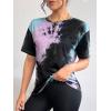 imageSOLY HUX Womens Tie Dye Shirt Short Sleeve Round Neck Tees Casual T Shirts Summer TopsMulticoloured Tie Dye
