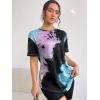 imageSOLY HUX Womens Tie Dye Shirt Short Sleeve Round Neck Tees Casual T Shirts Summer TopsMulticoloured Tie Dye
