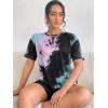 imageSOLY HUX Womens Tie Dye Shirt Short Sleeve Round Neck Tees Casual T Shirts Summer TopsMulticoloured Tie Dye