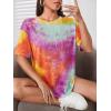 imageSOLY HUX Womens Tie Dye Shirt Short Sleeve Round Neck Tees Casual T Shirts Summer TopsOrange Tie Dye