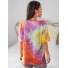 imageSOLY HUX Womens Tie Dye Shirt Short Sleeve Round Neck Tees Casual T Shirts Summer TopsOrange Tie Dye