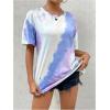 imageSOLY HUX Womens Tie Dye Shirt Short Sleeve Round Neck Tees Casual T Shirts Summer TopsPurple Tie Dye