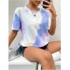 imageSOLY HUX Womens Tie Dye Shirt Short Sleeve Round Neck Tees Casual T Shirts Summer TopsPurple Tie Dye