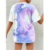 imageSOLY HUX Womens Tie Dye Shirt Short Sleeve Round Neck Tees Casual T Shirts Summer TopsPurple Tie Dye