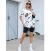 imageSOLY HUX Womens Tie Dye Shirt Short Sleeve Round Neck Tees Casual T Shirts Summer TopsWhite Tie Dye