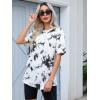 imageSOLY HUX Womens Tie Dye Shirt Short Sleeve Round Neck Tees Casual T Shirts Summer TopsWhite Tie Dye