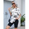 imageSOLY HUX Womens Tie Dye Shirt Short Sleeve Round Neck Tees Casual T Shirts Summer TopsWhite Tie Dye