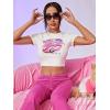 imageSOLY HUX Womens Y2K Graphic Crop Top Short Sleeve Sexy Cute TShirts Tee Crop TopWhite