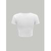 imageSOLY HUX Womens Y2K Graphic Crop Top Short Sleeve Sexy Cute TShirts Tee Crop TopWhite Flower