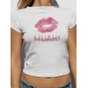 imageSOLY HUX Womens Y2K Graphic Crop Top Short Sleeve Sexy Cute TShirts Tee Crop TopWhite Lips