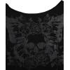 imageSOLY HUX Womens Y2K Grunge Shirts Short Sleeve Off Shoulder Crop Graphic Tees Goth Skull TopsBlack Skull