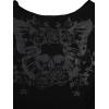imageSOLY HUX Womens Y2K Grunge Shirts Short Sleeve Off Shoulder Crop Graphic Tees Goth Skull TopsBlack Skull