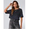imageSOLY HUX Womens Y2K Grunge Shirts Short Sleeve Off Shoulder Crop Graphic Tees Goth Skull TopsDark Grey Graphic