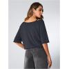 imageSOLY HUX Womens Y2K Grunge Shirts Short Sleeve Off Shoulder Crop Graphic Tees Goth Skull TopsDark Grey Graphic