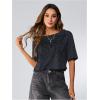 imageSOLY HUX Womens Y2K Grunge Shirts Short Sleeve Off Shoulder Crop Graphic Tees Goth Skull TopsDark Grey Graphic