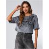 imageSOLY HUX Womens Y2K Grunge Shirts Short Sleeve Off Shoulder Crop Graphic Tees Goth Skull TopsGrey Graphic