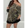 imageSOLY HUX Womens Y2k Camo T Shirt Off The Shoulder Short Sleeve Summer Tops Streetwear T ShirtMulticoloured Maple Leaf