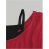 imageSOLY HUX Womens Y2k Goth Graphic Tees Cold Shoulder Short Sleeve T Shirt Color Block Summer TopsRed Graphic