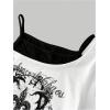 imageSOLY HUX Womens Y2k Goth Graphic Tees Cold Shoulder Short Sleeve T Shirt Color Block Summer TopsWhite Graphic