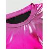 imageSOLY HUX Womens Y2k Metallic Tee Mock Neck Short Sleeve Crop Tops T ShirtSolid Hotpink
