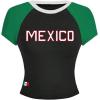 imageSOLY HUX Womens Y2k Mexico Graphic Tees Short Sleeve Letter Print Color Block Crop Tops T ShirtBlack Letter