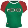 imageSOLY HUX Womens Y2k Mexico Graphic Tees Short Sleeve Letter Print Color Block Crop Tops T ShirtGreen Letter