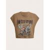 imageSOLY HUX Womens Y2k Vintage Graphic Short Sleeve Tee Tops Crew Neck Crop Tops for Summer Going Out T ShirtsBrown Graphic
