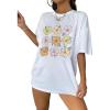 imageSOLY HUX Womens Graphic Tees Cute Print Short Sleeve Tee Preppy Clothes Casual Vintage Summer Oversized T Shirt TopWhite Graphic Floral
