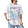 imageSOLY HUX Womens Graphic Tees Cute Print Short Sleeve Tee Preppy Clothes Casual Vintage Summer Oversized T Shirt TopWhite Sunshine