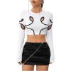 imageSOLY HUX Womens Hollow Out Crop Top Y2k Long Sleeve T Shirt Slim Fit Tee TopsPure White