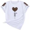imageSOLY HUX Womens Letter Heart Graphic Print Tee Short Sleeve Crew Neck T Shirt Casual Summer TopsWhite Leopard