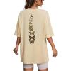 imageSOLY HUX Womens Oversized T Shirts Graphic Tees Casual Vintage Summer Tops Half Sleeve ShirtsApricot Butterfly