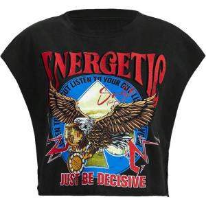 imageSOLY HUX Womens Y2k Vintage Graphic Short Sleeve Tee Tops Crew Neck Crop Tops for Summer Going Out T ShirtsBlack Graphic