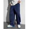 imageSOLY HUX Boys Sports Athletic Sweatpants Wide Leg Casual Fall Letter Elastic Waist Baggy PantsDark Blue