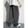 imageSOLY HUX Boys Sports Athletic Sweatpants Wide Leg Casual Fall Letter Elastic Waist Baggy PantsDark Grey Letter