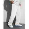 imageSOLY HUX Boys Sports Athletic Sweatpants Wide Leg Casual Fall Letter Elastic Waist Baggy PantsWhite Letter