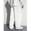 imageSOLY HUX Boys Sports Athletic Sweatpants Wide Leg Casual Fall Letter Elastic Waist Baggy PantsWhite Letter