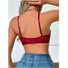 imageSOLY HUX Bras for Women PU Leather Bra Contrast Mesh Comfort BraletteSolid Burgundy