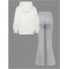 imageSOLY HUX Girls 2 Piece Outfit Floral Applique Long Sleeve Hoodie and Flared Sweatpants Cute SetMulticolor Floral