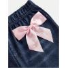 imageSOLY HUX Girls 2 Piece Outfits Long Sleeve Lace Trim Tee Tops and Bow Flare Leg Pants SetPink Bow