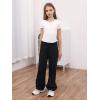 imageSOLY HUX Girls 3 Piece Summer Ruched Short Sleeve V Neck Tee T Shirts Basic Fitted Tops Cute ClothesBlack Grey White