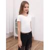 imageSOLY HUX Girls 3 Piece Summer Ruched Short Sleeve V Neck Tee T Shirts Basic Fitted Tops Cute ClothesBlack Grey White