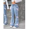 imageSOLY HUX Girls Bow Flare Jeans Skinny High Waisted Stretchy Cute Denim Pants
