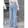imageSOLY HUX Girls Bow Flare Jeans Skinny High Waisted Stretchy Cute Denim Pants