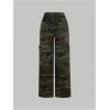 imageSOLY HUX Girls Camo Print Denim Pants Flap Pocket Casual Cargo JeansDark Green Camo